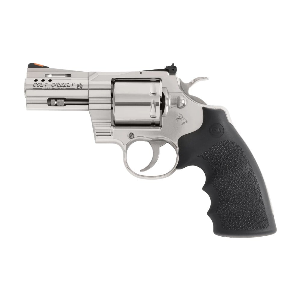 colt mfg grizzlysp3rts grizzly 357 mag 6 shot 3" stainless ported vent rib barrel, stainless unfluted cylinder, stainless stainless steel frame, black hogue overmolded grip, exposed hammer Colt Mfg GRIZZLYSP3RTS Grizzly 357 Mag 6 Shot 3" Stainless Ported Vent Rib Sports South item 197662