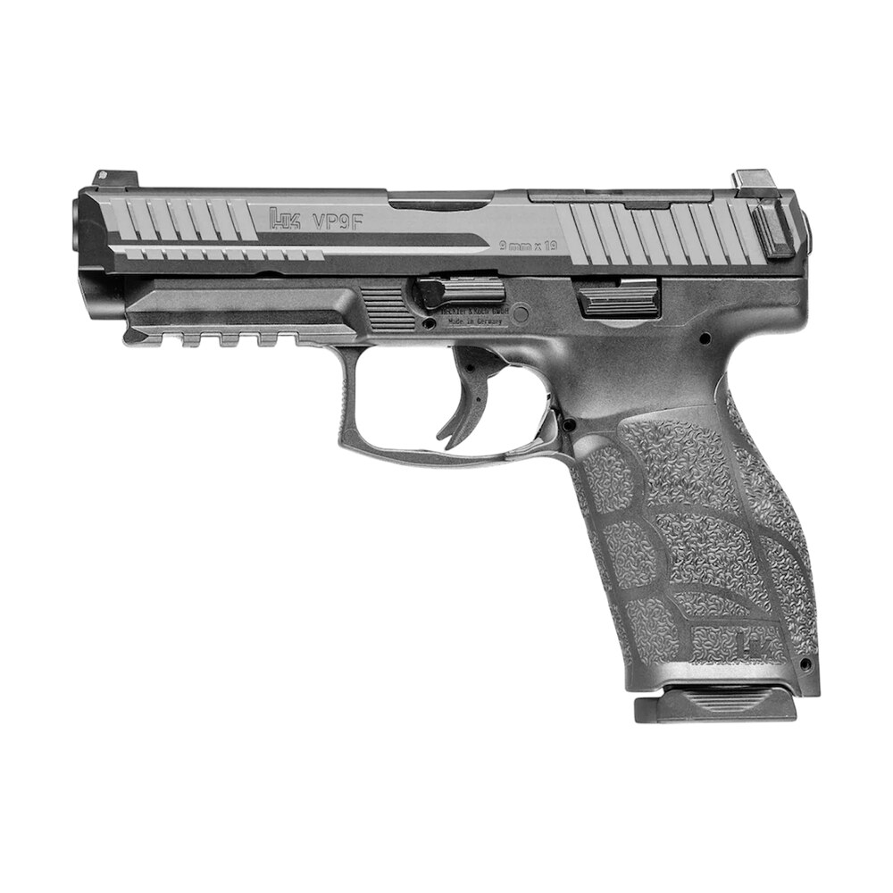 hk 81001497 vp9 a1 w/optic full size frame 9mm luger 10+1 4.53" black steel polygonal rifled barrel & optic ready/serrated slide, black polymer frame w/picatinny rail, interchangeable backstrap grip, HK 81001497 VP9 A1 w/Optic Full Size Frame 9mm Luger 10+1 4.53" Black Steel Polygonal Rifled Sports South item 197805