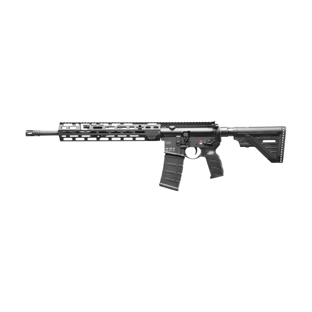 hk 81001033 mr556 a4 5.56x45mm 10+1 16.50" black barrel, black receiver w/picatinny rail, black polymer stock, black polymer grip, ambidextrous HK 81001033 MR556 A4 5.56x45mm 10+1 16.50" Black Sports South item 197809