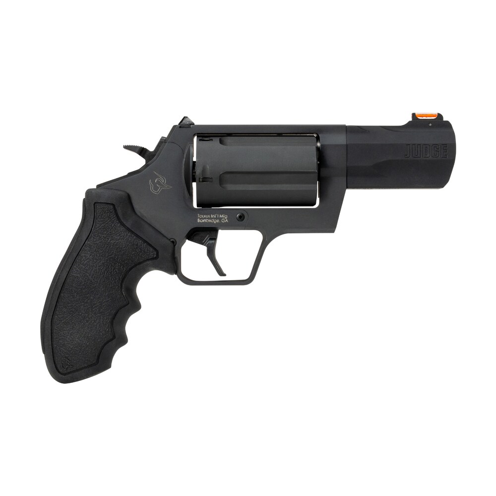 taurus 2 judge31 judge 45 long colt/410 gauge 5 shot 3" black stainless steel barrel, frame & cylinder, black rubber grip, transfer bar safety Taurus 2-JUDGE31 Judge 45 Long Colt/410 Gauge 5 Shot 3" Black Stainless Steel Sports South item 197942