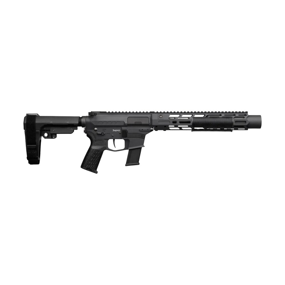 cmmg 45aea70 ab zeroed banshee mkg 45 acp 13+1 6.50" black nitride threaded barrel, black armor cerakote aluminum receiver w/picatinny rail, m lok handguard, black polymer cmmg ripbrace, cmmg zeroed g CMMG 45AEA70-AB Zeroed Banshee MkG 45 ACP 13+1 6.50" Black Nitride Threaded Sports South item 198248
