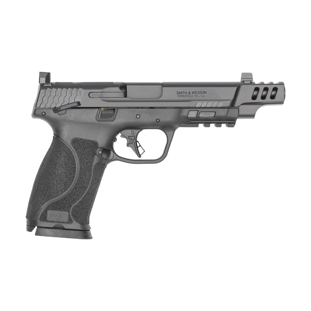 smith & wesson 14504 m&p pc m2.0 10mm auto 10+1 5.60" black armornite ported barrel, black armornite stainless steel ported/serrated slide, black polymer frame w/picatinny rail, interchangeable palmsw Smith & Wesson 14504 M&P PC M2.0 10mm Auto 10+1 5.60" Black Armornite Ported Sports South item 198286