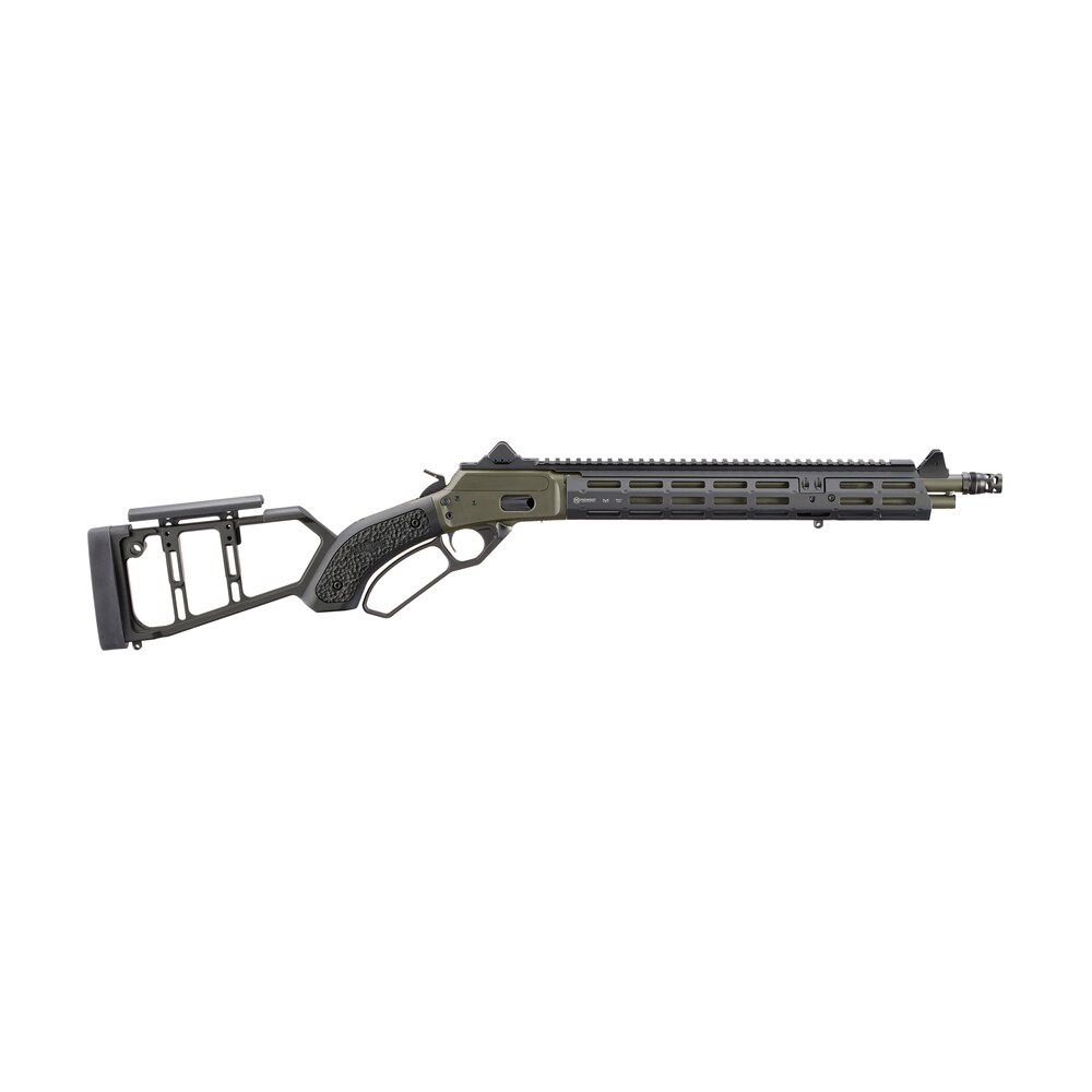 marlin 70924 1894 mad pig customs 38 special 357 mag 8+1 16.10" magpul od green cerakote threaded barrel, receiver w/picatinny rail, black midwest industries w/mad pig custom grip panels & m lok slots Marlin 70924 1894 Mad Pig Customs 38 Special 357 Mag 8+1 16.10" Magpul OD Green Cerakote Sports South item 198288