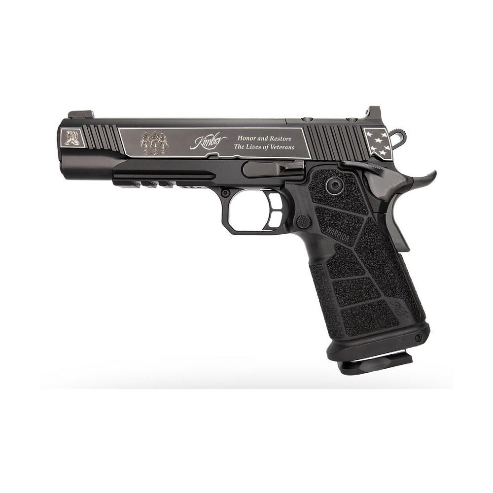 kimber mfg, inc 3700895 ds warrior boot campaign 9mm luger 20+1 5" matte stainless deep crown barrel, kimpro black engraved/optic cut/serrated slide, black stainless steel frame w/beavertail & picatin Kimber Mfg, Inc 3700895 DS Warrior Boot Campaign 9mm Luger 20+1 5" Matte Stainless Deep Crown Sports South item 198581