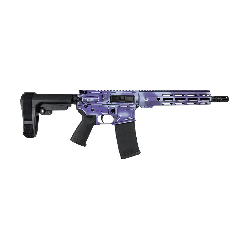 shark coast tactical scc06278apur p anime 15 purple 5.56 nato 30+1 10.50" black nitride threaded barrel, purple cerakote aluminum receiver w/picatinny rail, m lok handguard, polymer sb tactical sba3 b Shark Coast Tactical SCC06278APUR-P Anime-15 Purple 5.56 NATO 30+1 10.50" Black Nitride Sports South item 198592