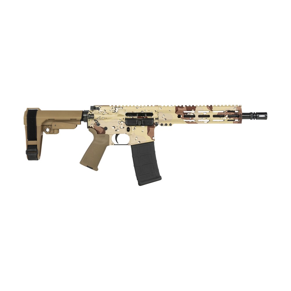 shark coast tactical scc07145chchip p chocolate chip 5.56 nato 30+1 10.50" black nitride threaded barrel, aluminum receiver w/picatinny rail, m lok handguard, polymer sb tactical sba3 brace, polymer Shark Coast Tactical SCC07145CHCHIP-P Chocolate Chip 5.56 NATO 30+1 10.50" Black Nitride Sports South item 198593