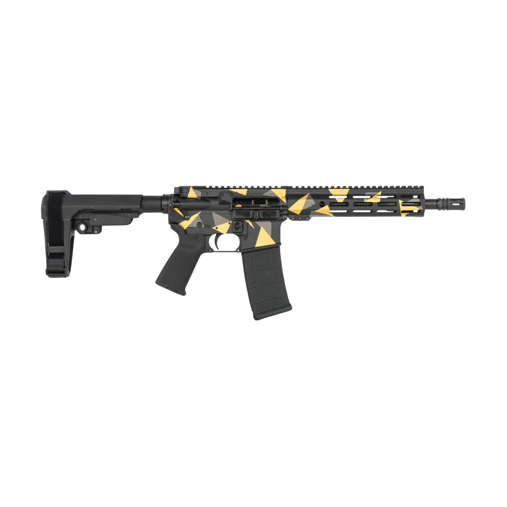 shark coast tactical scc07176geo p geodesic 5.56 nato 30+1 10.50" black nitride threaded barrel, aluminum receiver w/picatinny rail, m lok handguard, polymer sb tactical sba3 brace, polymer grip Shark Coast Tactical SCC07176GEO-P Geodesic 5.56 NATO 30+1 10.50" Black Nitride Threaded Sports South item 198597