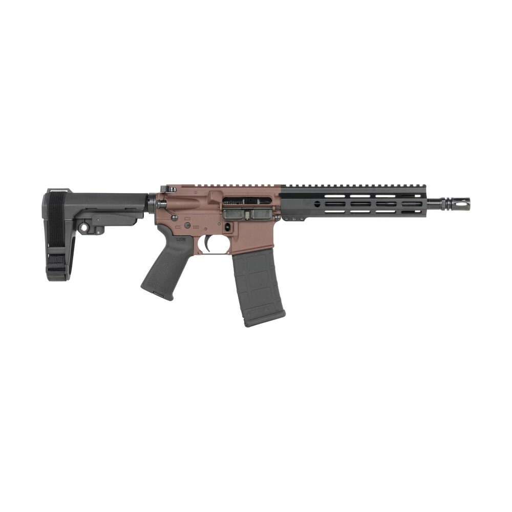 shark coast tactical scc07190holm p holmes 5.56 nato 30+1 10.50" black nitride threaded barrel, aluminum receiver w/picatinny rail, m lok handguard, polymer sb tactical sba3 brace, polymer grip Shark Coast Tactical SCC07190HOLM-P Holmes 5.56 NATO 30+1 10.50" Black Nitride Threaded Sports South item 198598