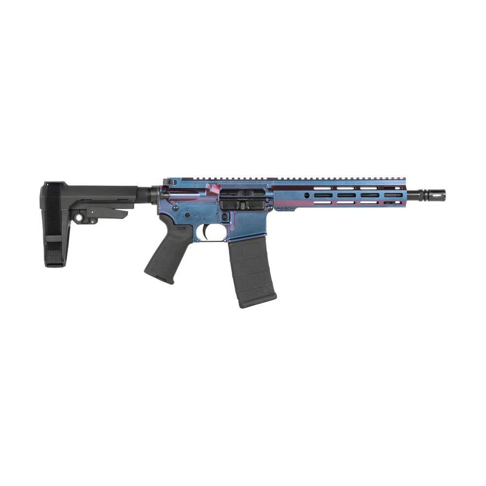 shark coast tactical scc07220mon p mongoose 5.56 nato 30+1 10.50" black nitride threaded barrel, aluminum receiver w/picatinny rail, m lok handguard polymer sb tactical sba3 brace, polymer grip Shark Coast Tactical SCC07220MON-P Mongoose 5.56 NATO 30+1 10.50" Black Nitride Threaded Sports South item 198600