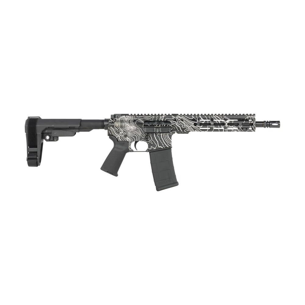 shark coast tactical scc07312topo p topography 5.56 nato 30+1 10.50" black nitride threaded barrel, aluminum receiver w/picatinny rail, m lok handguard, black polymer sb tactical sba3 brace, polymer Shark Coast Tactical SCC07312TOPO-P Topography 5.56 NATO 30+1 10.50" Black Nitride Threaded Sports South item 198607