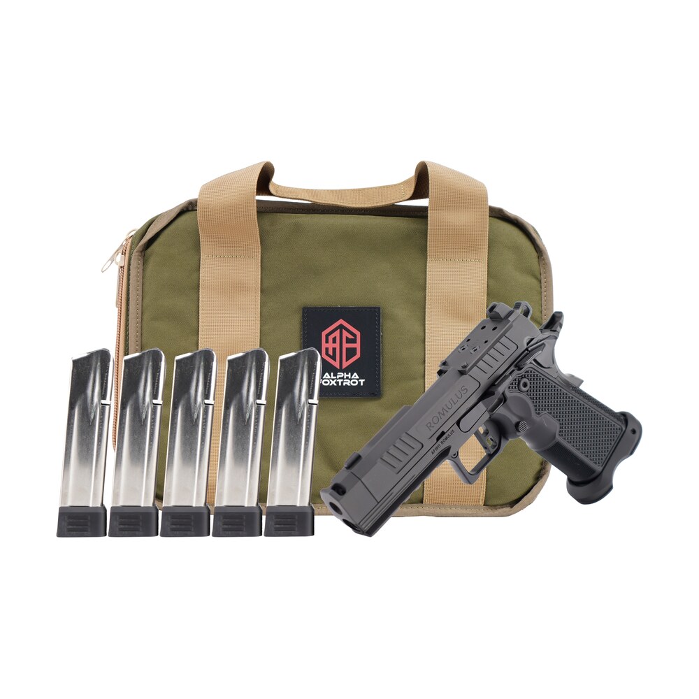 alpha foxtrot aa47x1qig xdbk20 prom af1911 romulus promo 9mm luger 20+1 3.50" black dlc threaded compensated barrel, black dlc stainless steel optic ready/serrated slide & frame w/beavertail & picatin Alpha Foxtrot AA47X1QIG-XDBK20-PROM AF1911 Romulus Promo 9mm Luger 20+1 3.50" Black DLC Sports South item 198957
