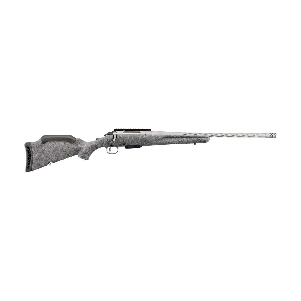 ruger 56910 american generation ii 223 rem 5+1 20" gun metal gray cerakote spiral fluted threaded barrel gray splatter Ruger 56910 American Generation II 223 Rem 5+1 20" Gun Metal Gray Cerakote Spiral Fluted Sports South item 199049