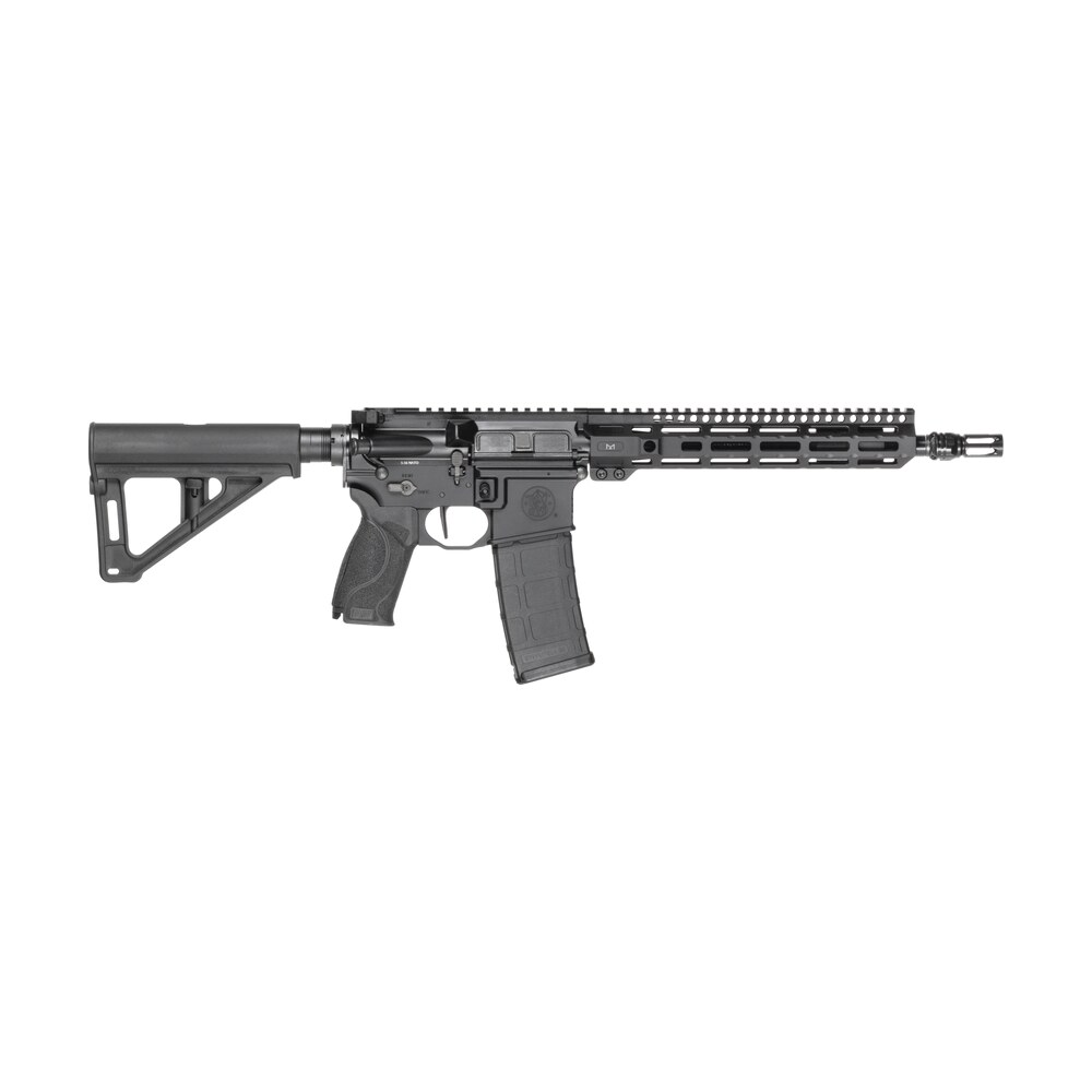 smith & wesson 14603 m&p 15 axe pistol 5.56 nato 30+1 11.50" black armornite threaded barrel, black hardcoat anodize aluminum receiver w/picatinny rail, m lok handguard, black polymer magpul btr brace Smith & Wesson 14603 M&P 15 Axe Pistol 5.56 NATO 30+1 11.50" Black Armornite Threaded Sports South item 199099