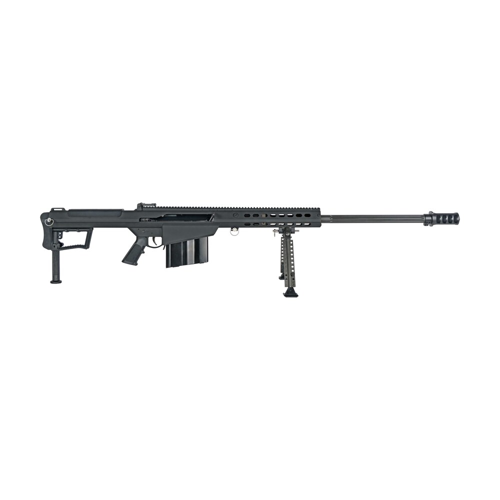 barrett 20184 m107a1 50 bmg 10+1 29" fluted barrel, picatinny rail receiver, m lok handguard, qd bipod forend, black polymer grip Barrett 20184 M107A1 50 BMG 10+1 29" Fluted Sports South item 199295