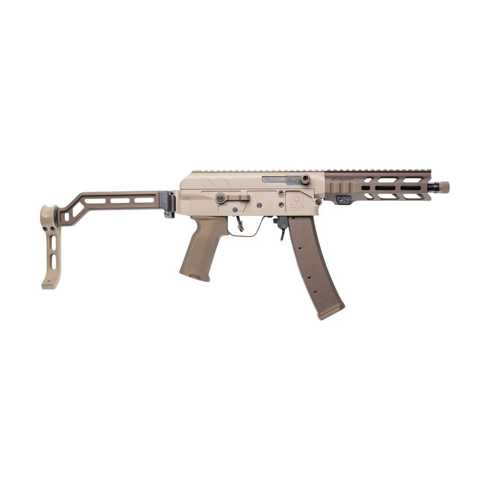 cnc firearms cncdoubledown omega 9 low blackjack 9mm luger 9" black threaded barrel, flat dark earth cerakote aluminum receiver w/picatinny rail, m lok handguard, flat dark earth cerakote aluminum bra CNC Firearms CNCDOUBLEDOWN Omega 9 Low Blackjack 9mm Luger 9" Black Threaded Sports South item 200091
