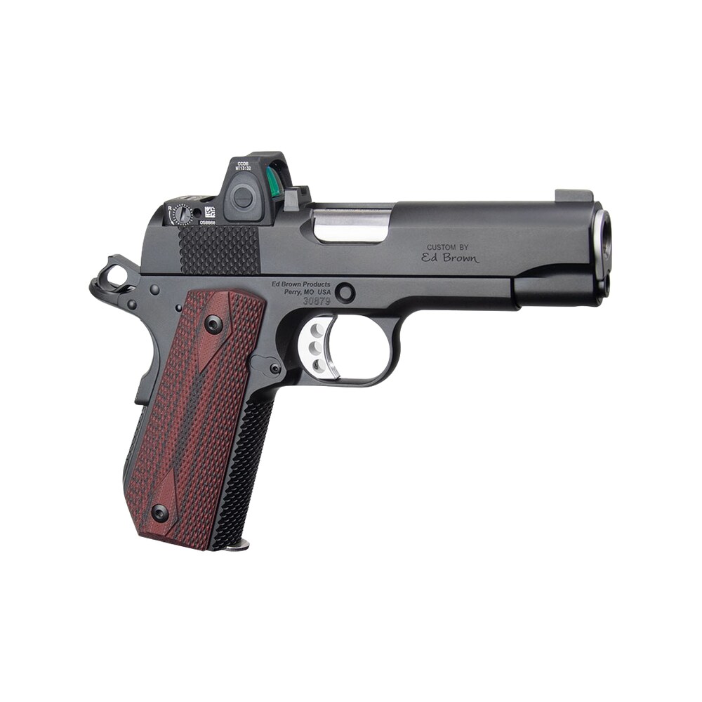 ed brown kobra carry w/optic 45 acp 7+1 4.25" stainless barrel, black gen4 stainless steel serrated w/optic slide & frame, trijicon rmrcc 3.25 moa sight, right hand Ed Brown Kobra Carry Sports South item 200250