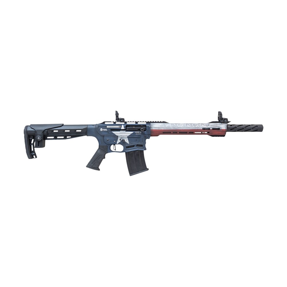 citadel cboss2512 tex boss25 12 gauge 3" 5+1 18.75" threaded barrel, texas flag steel receiver w/picatinny rail, adj comb synthetic butt stock, picatinny rail forend, polymer grip Citadel CBOSS2512-TEX Boss25 12 Gauge 3" 5+1 18.75" Threaded Sports South item 200392