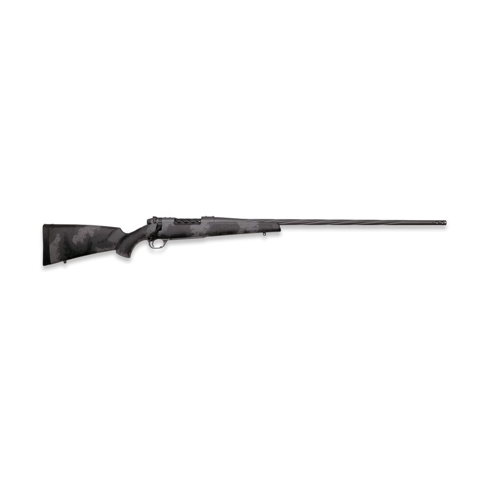 weatherby mlw01n22cmr4b mark v live wild 22 creedmoor black 22" carbon gray cerakote spiral fluted threaded barrel, carbon gray cerakote steel drilled & tapped receiver, black w/gray & white sponge ac Weatherby MLW01N22CMR4B Mark V Live Wild 22 Creedmoor Black 22" Carbon Gray Cerakote Spiral Sports South item 200630