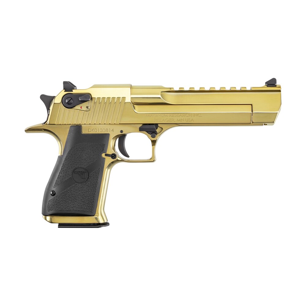 magnum research de50znbk desert eagle mark xix full size frame 50 ae 7+1 6" polished zirconium nitride gold w/black controls carbon steel picatinny rail barrel, serrated slide & frame w/beavertail, b Magnum Research DE50ZNBK Desert Eagle Mark XIX Full Size Frame 50 AE 7+1 6" Polished Zirconium Sports South item 200655