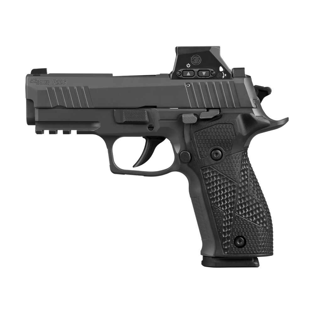 sig sauer 226xca9rxsl10 p226x w/optic carry 9mm luger 10+1 3.80" bull barrel w/target crown, matte black dlc stainless steel serrated w/optic slide, black anodized alloy frame w/picatinny rail, black Sig Sauer 226XCA9RXSL10 P226X Sports South item 200679