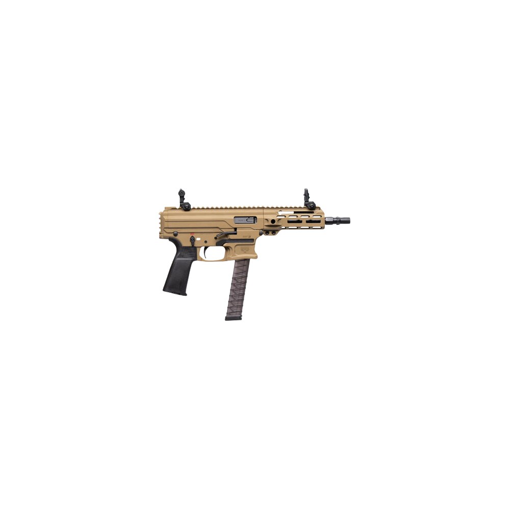panzer arms paarp9pccct arp9 9mm luger 33+1 6.50" black barrel, coyote tan aluminum receiver w/picatinny rail, rear picatinny rail, black polymer grip, ambidextrous Panzer Arms PAARP9PCCCT ARP9 9mm Luger 33+1 6.50" Black Sports South item 200762
