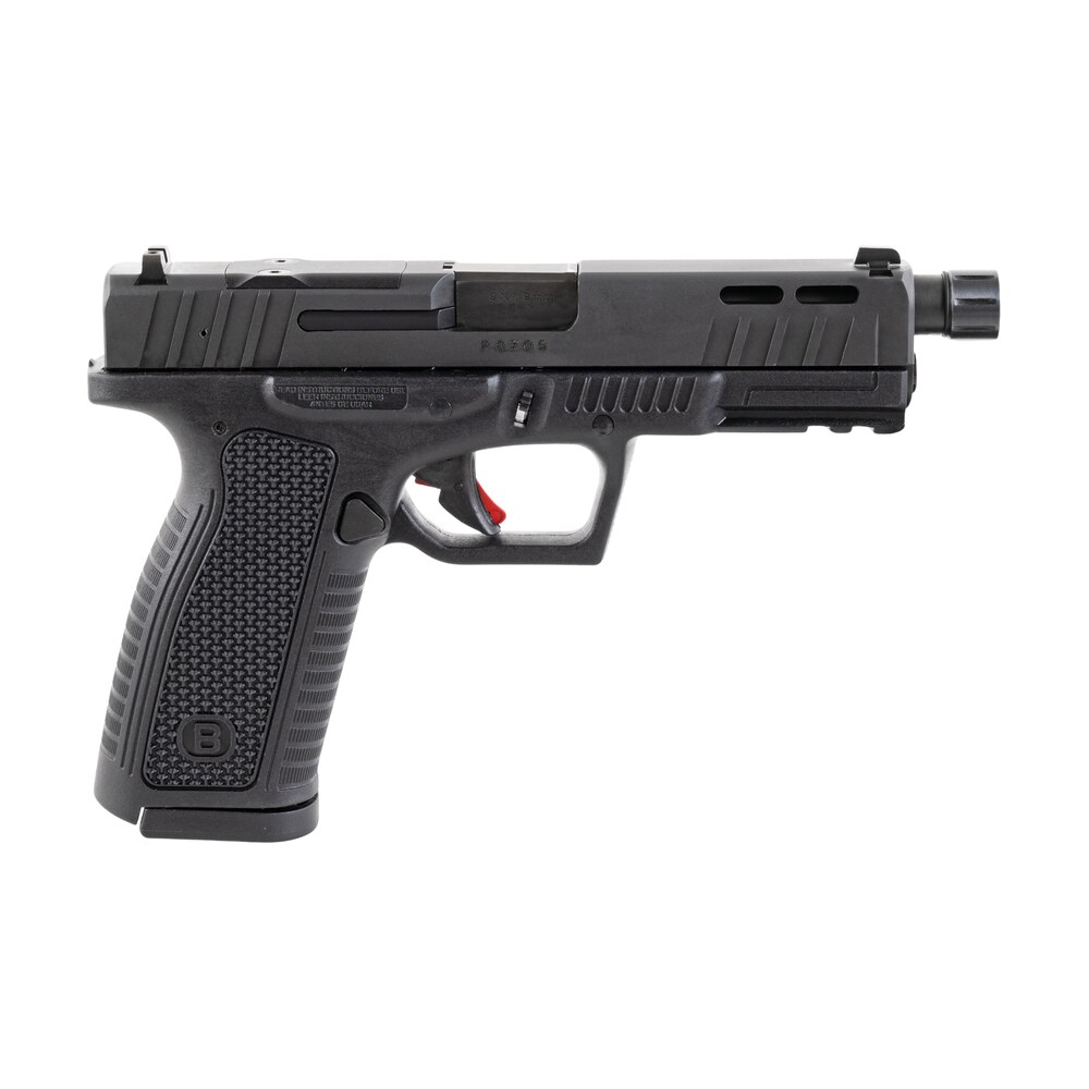 bersa bp9fsmorx bp9 full size 9mm luger 17+1 4.25" black threaded barrel, matte black steel lightening cut/optic cut/serrated slide, black polymer frame w/picatinny rail, hex textured grip Bersa BP9FSMORX BP9 Full Size 9mm Luger 17+1 4.25" Black Threaded Sports South item 200864