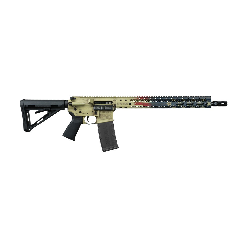 black rain ordnance bro amflag wtp 250 spec15 5.56 nato 30+1 16" we the people aluminum receiver w/picatinny rail,magpul moe sl black polymer stock, black magpul grip Black Rain Ordnance BRO-AMFLAG-WTP-250 Spec15 5.56 NATO 30+1 16" We The People Aluminum Sports South item 201146