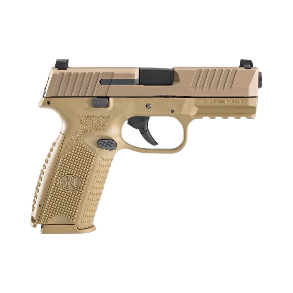 fn 66100740 509m 9mm luger 10+1 4" target crown barrel, flat dark earth stainless steel serrated slide & polymer frame w/picatinny rail, interchangeable backstrap grip, ambidextrous FN 66100740 509M 9mm Luger 10+1 4" Target Crown Sports South item 201194