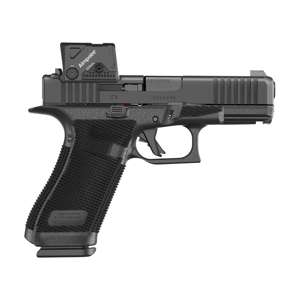 glock u64550b01dc8a3 g45 gen6 w/aimpoint crossover 9mm luger 4.02" black gmb barrel, black ndlc steel serrated w/optic slide, black polymer frame w/accessory rail, interchangeable backstrap grip, aimp Glock U64550B01DC8A3 G45 Gen6 Sports South item 201397