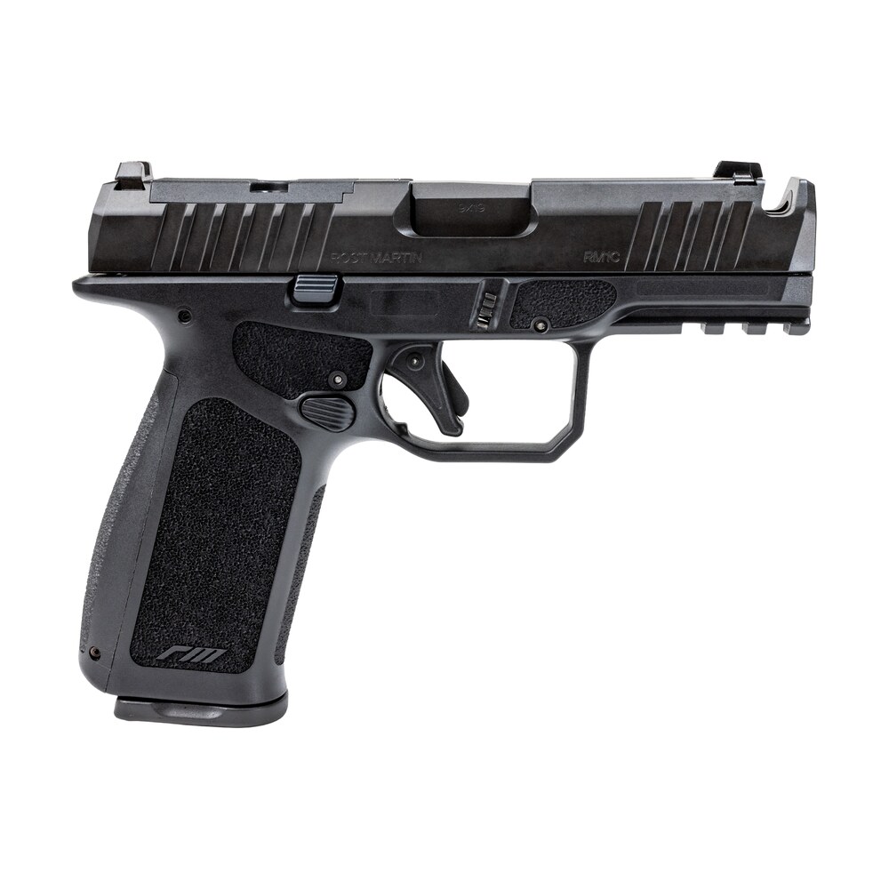 rost martin rm1xbch rm1x comp compact 9mm luger 19+1 4" black compensated match grade barrel, black tenifer steel optic ready/serrated slide, black polymer frame w/picatinny rail, interchangeable back Rost Martin RM1XBCH RM1X Comp Compact 9mm Luger 19+1 4" Black Compensated Match Grade Sports South item 201576