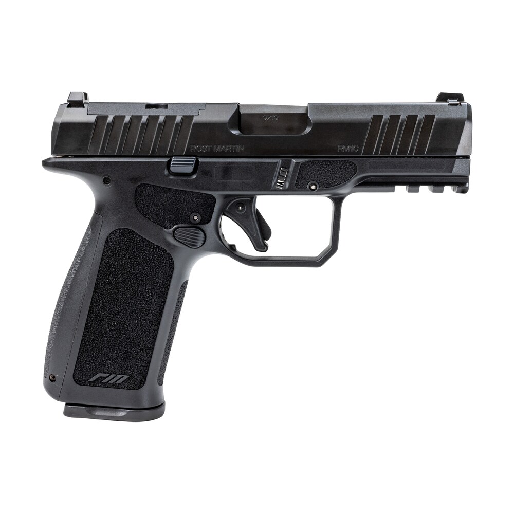 rost martin rm1xb5 rm1x compact frame 9mm luger 15+1 4" black match grade barrel, black nitrocarburized steel optic ready/serrated slide, black polymer frame w/picatinny rail, interchangeable backstra Rost Martin RM1XB5 RM1X Compact Frame 9mm Luger 15+1 4" Black Match Grade Sports South item 201578