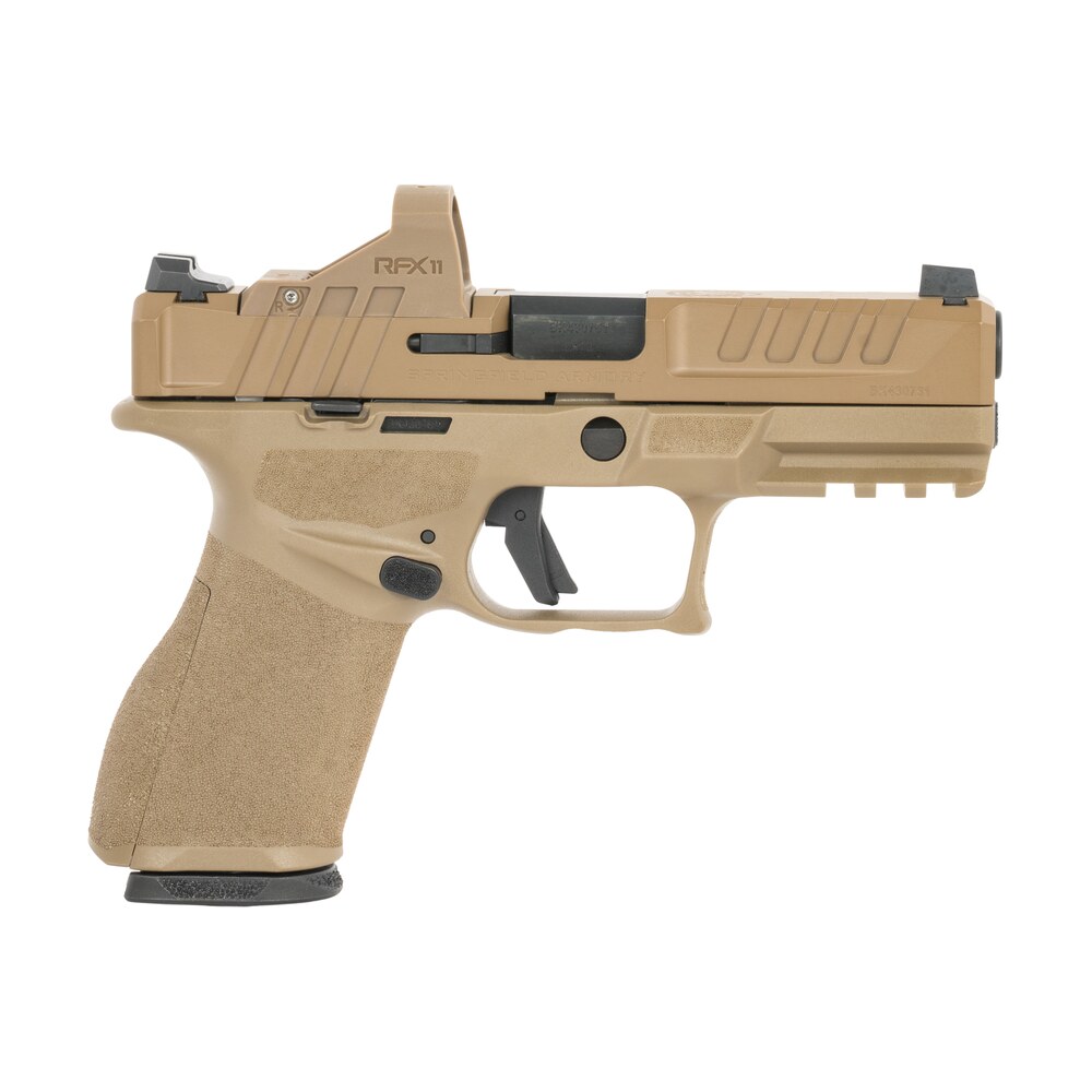 springfield armory ec9409fupac echelon 4.0fc 9mm luger 18+1 4" black melonite barrel, fde cerakote steel optic ready/serrated slide & polymer frame w/picatinny rail, adaptive texture grip Springfield Armory EC9409FUPAC Echelon 4.0FC 9mm Luger 18+1 4" Black Melonite Sports South item 201677