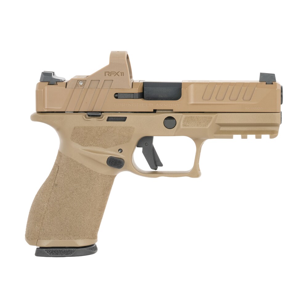 springfield armory ec9409fu15pac echelon 4.0fc 9mm luger 15+1 4" black melonite barrel, fde cerakote steel optic ready/serrated slide & polymer frame w/picatinny rail, adaptive texture grip Springfield Armory EC9409FU15PAC Echelon 4.0FC 9mm Luger 15+1 4" Black Melonite Sports South item 201678