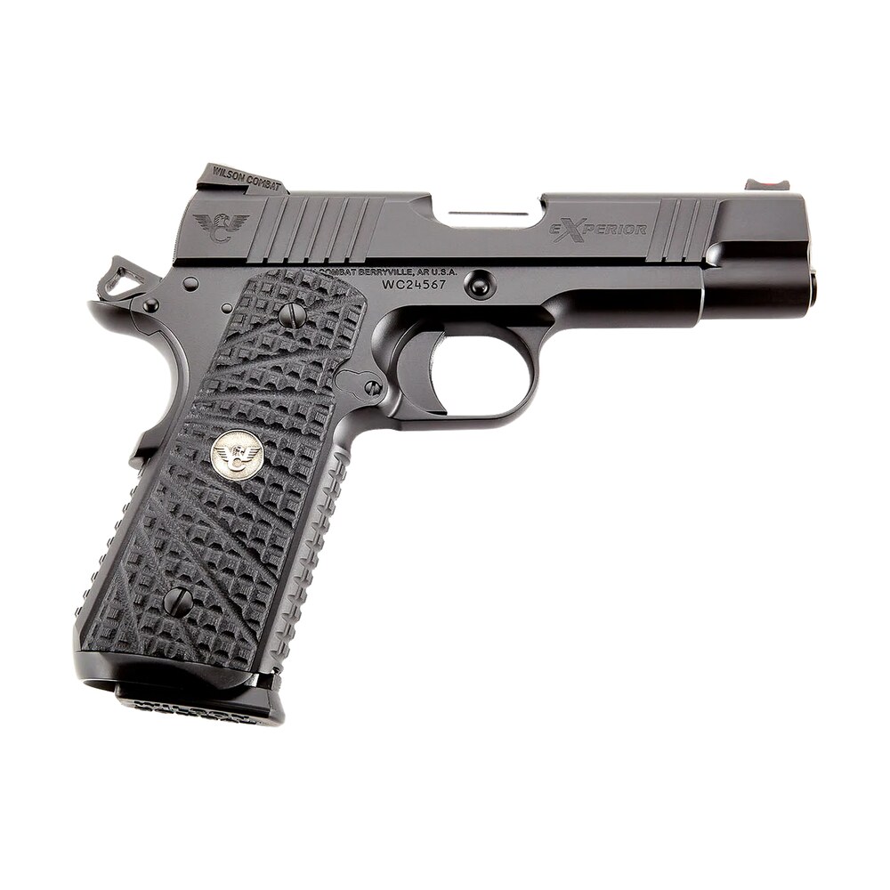 wilson combat xpcom9 experior commander commander frame 9mm luger 10+1 4.25" stainless match grade barrel, black armor tuff carbon steel serrated slide & frame w/beavertail, black g10 trak grip, ambid Wilson Combat XPCOM9 eXperior Commander Commander Frame 9mm Luger 10+1 4.25" Stainless Match Sports South item 201738