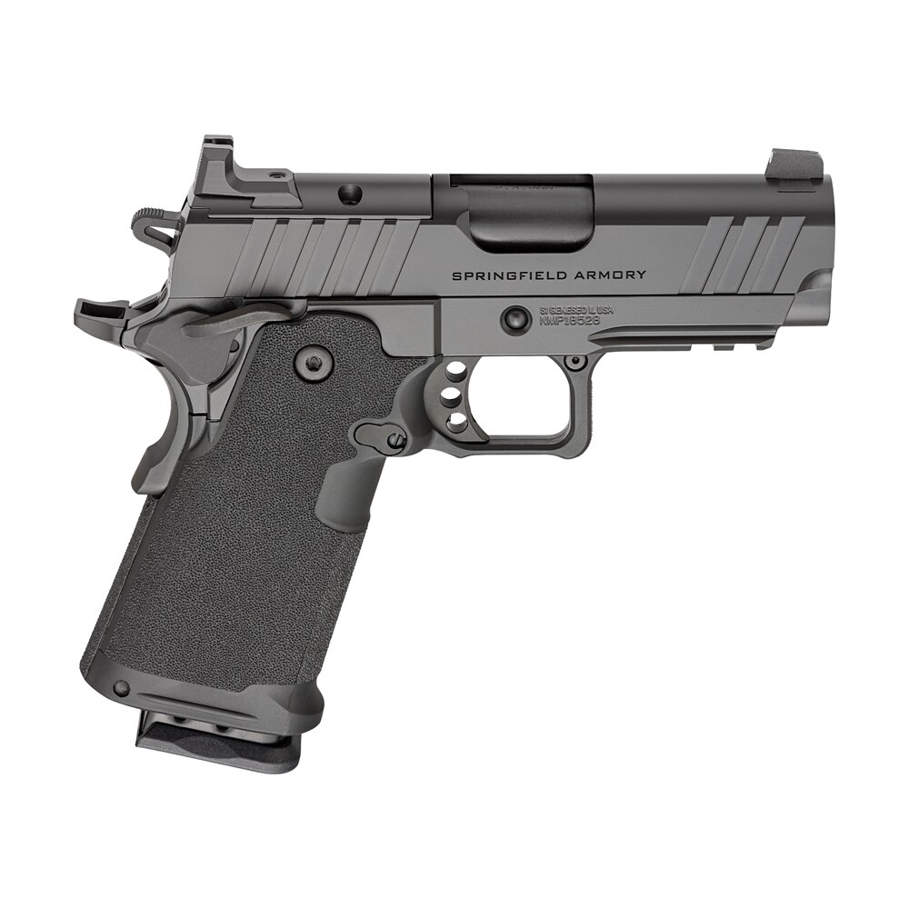 springfield armory ph9114aos 1911 ds prodigy sub compact frame 9mm luger 18+1 3.50" black dlc match grade barrel, black cerakote carbon steel optic ready/serrated slide & frame w/beavertail & picatinn Springfield Armory PH9114AOS 1911 DS Prodigy Sub-Compact Frame 9mm Luger 18+1 3.50" Black DLC Sports South item 201756