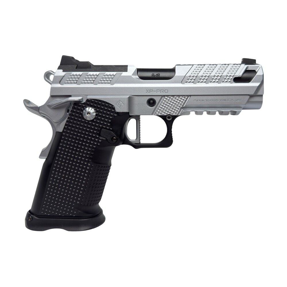 fusion firearms xp 3c 9 c 10 xp 3c compact frame 9mm luger 10+1 3" black tennifer barrel, chrome steel serrated slide & frame w/beavertail & picatinny rail, black aluminum grip Fusion Firearms XP-3C-9-C-10 XP 3C Compact Frame 9mm Luger 10+1 3" Black Tennifer Sports South item 201799