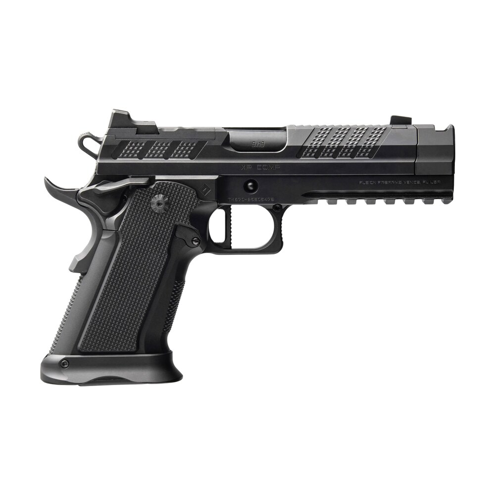 fusion firearms xp comp 9 blk 10 xp comp 9mm luger 10+1 4.60" black tennifer compensated barrel, tennifer qpq steel integrated compensator/optic ready slide & steel frame w/beavertail & picatinny rail Fusion Firearms XP-COMP-9-BLK-10 XP Comp 9mm Luger 10+1 4.60" Black Tennifer Compensated Sports South item 201803