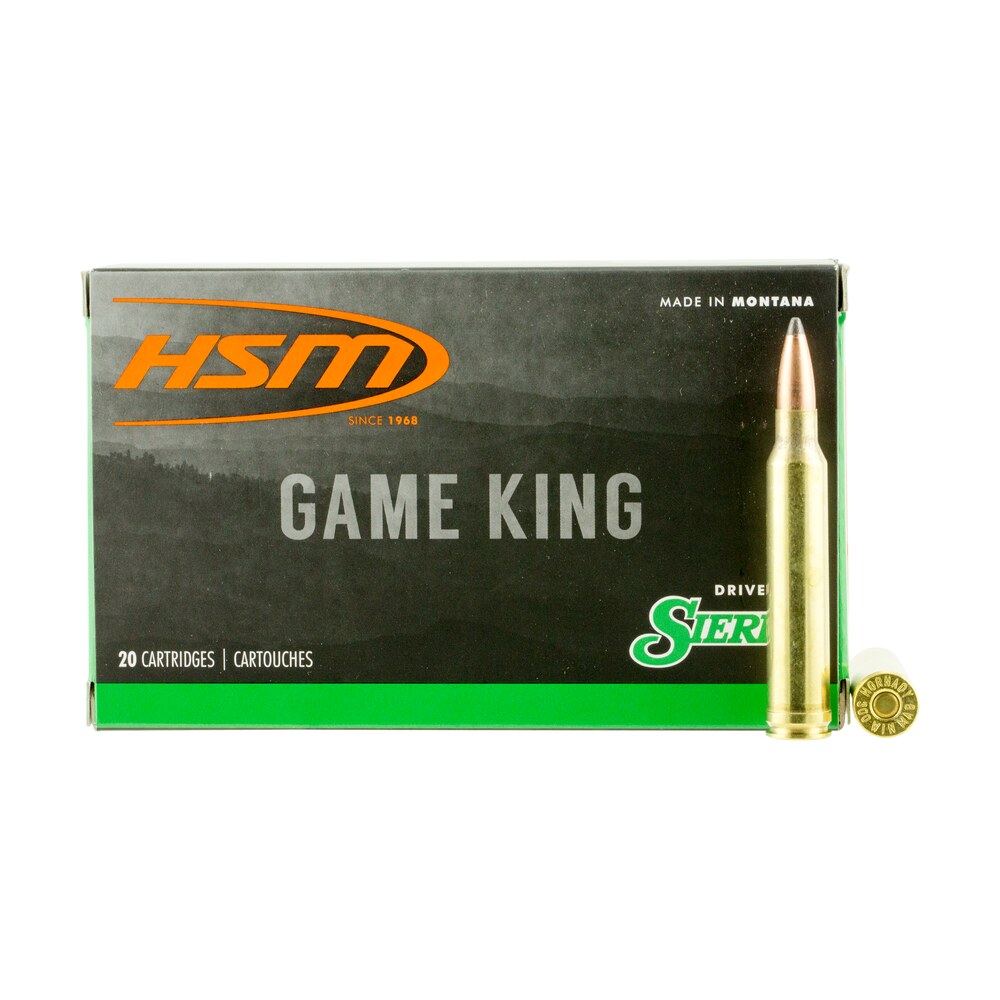 hsm 300winmag41n game king 300 win mag 180 gr sierra gameking spitzer boat tail 20 per box/ 20 case HSM 300WINMAG41N Game King 300 Win Mag 180 gr Sierra GameKing Spitzer Boat Tail 20 Per Box/ 20 Sports South item 20943