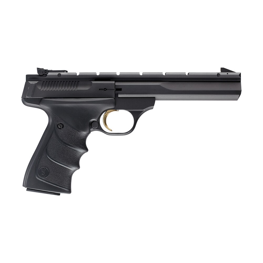 browning 051421490 buck mark contour *ca compliant 22 lr 10+1 5.50″ black contoured barrel, matte blued aluminum frame & receiver w/rail, black overmolded grip, right hand Browning 051421490 Buck Mark Contour *CA Compliant 22 LR 10+1 5.50" Black Contoured Sports South item 21171