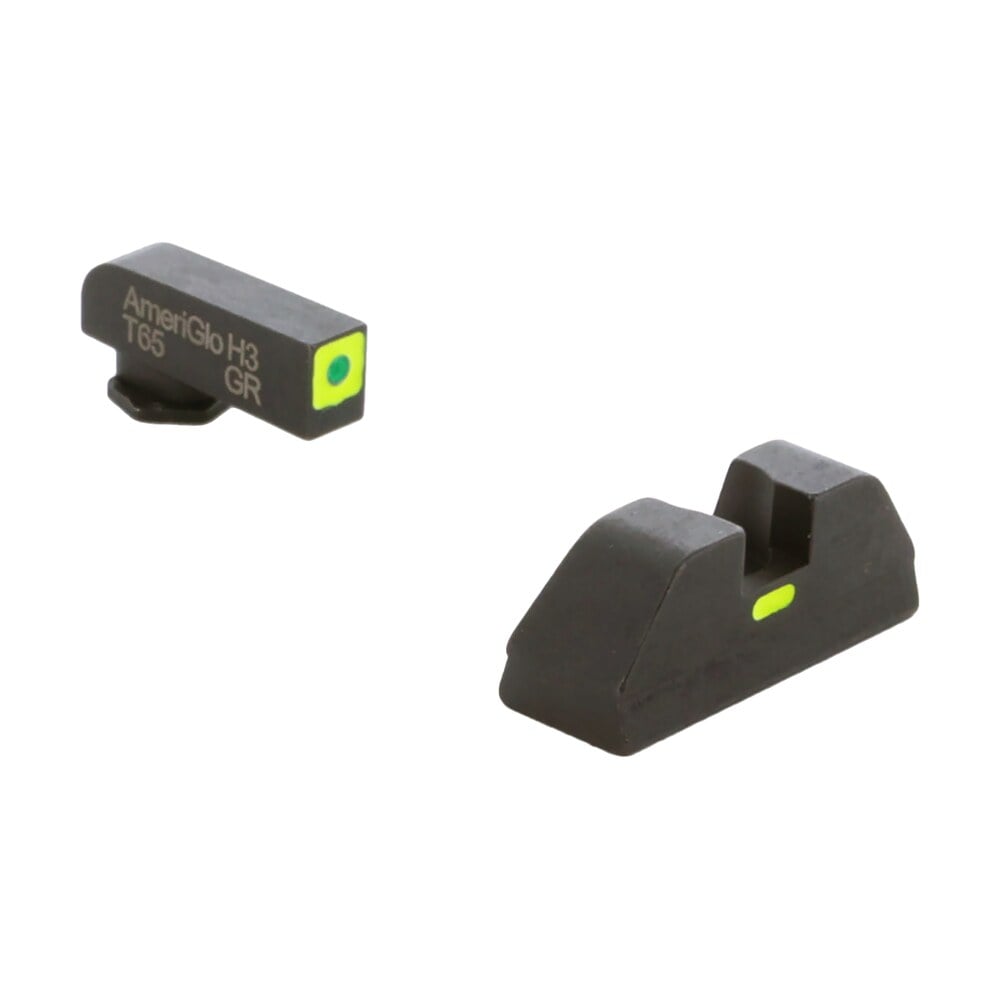 ameriglo gl605 cap sight set for glock green tritium lumigreen outline front sight lumigreen bar rear sight AmeriGlo GL605 CAP Sight Set for Glock Green Tritium LumiGreen Outline Front Sight-LumiGreen Sports South item 2135