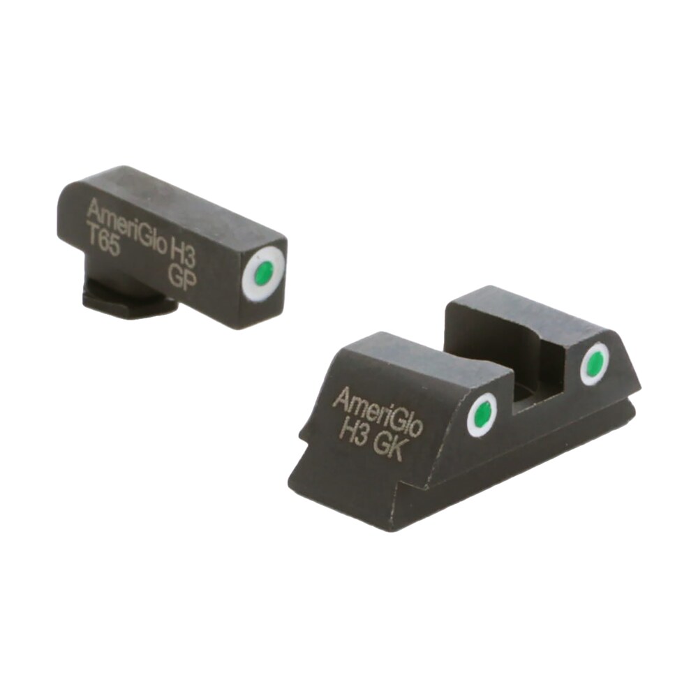 ameriglo gl430 classic tritium sight set for glock green tritium white outline front sight green tritium white outline rear sight AmeriGlo GL430 Classic Tritium Sight Set for Glock Green Tritium White Outline Front Sports South item 2144