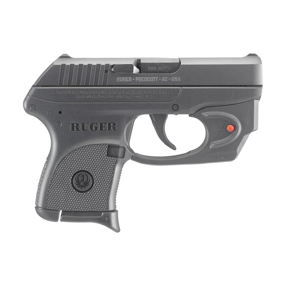 ruger 3752 lcp w/laser 380 acp 6+1 2.75″ black steel barrel, black oxide serrated steel slide, black polymer frame, black polymer grip, viridian e series red laser Ruger 3752 LCP w/Laser 380 ACP 6+1 2.75" Black Steel Sports South item 21851