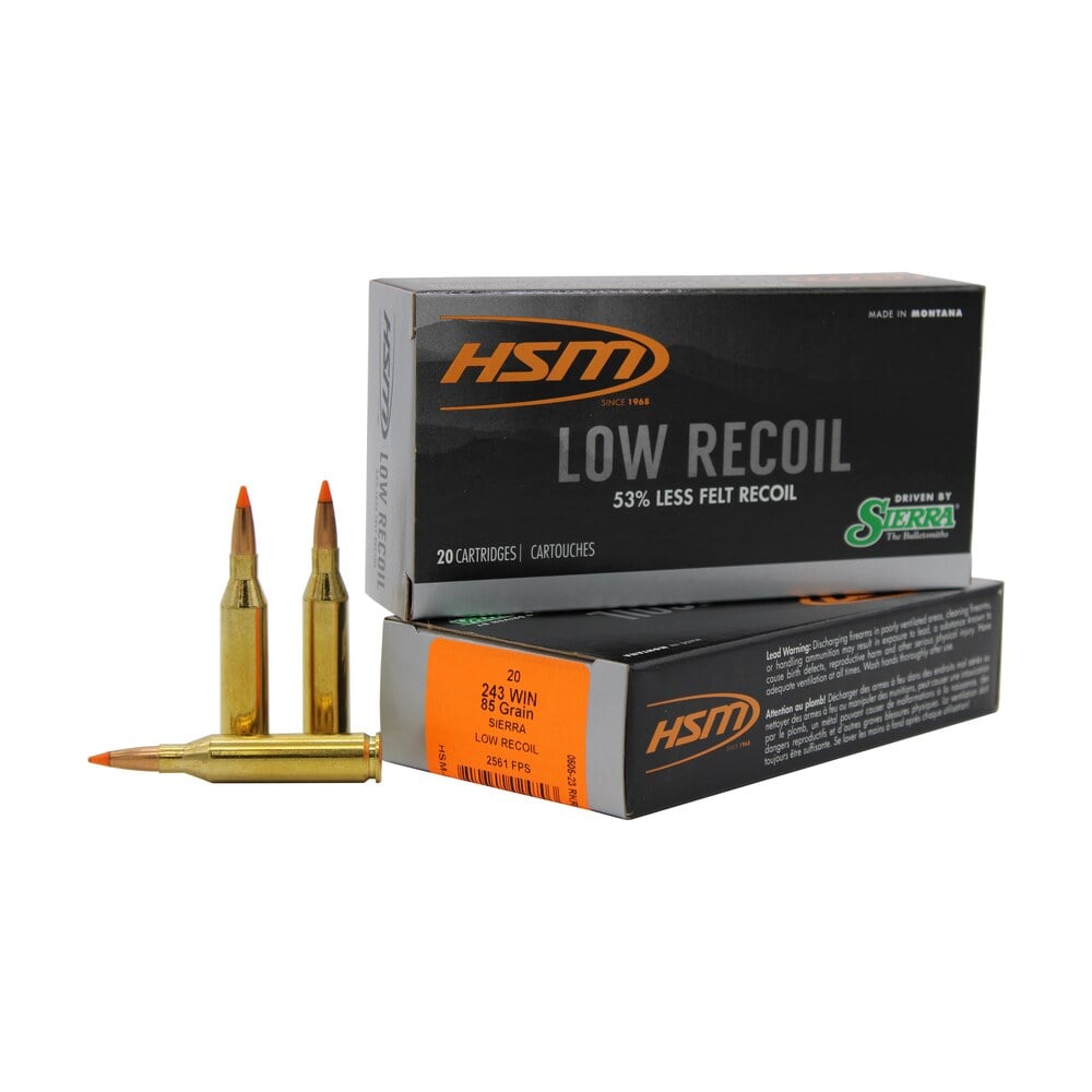hsm 24318n low recoil 243 win 85 gr orange polymer tip 20 per box/ 25 case HSM 24318N Low Recoil 243 Win 85 gr Orange Polymer Tip 20 Per Box/ 25 Case Sports South item 22725