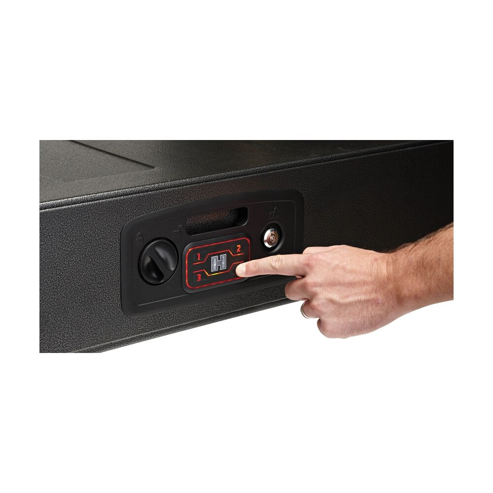 hornady 98190 rapid safe ar gunlocker rfid access code key entry black steel holds 2 rifles holds 2 long guns 42″ l x 15.25″ w x 6.75″ d Hornady 98190 Rapid Safe AR Gunlocker RFID Access Code Key Entry Black Steel Holds 2 Rifles Sports South item 22872