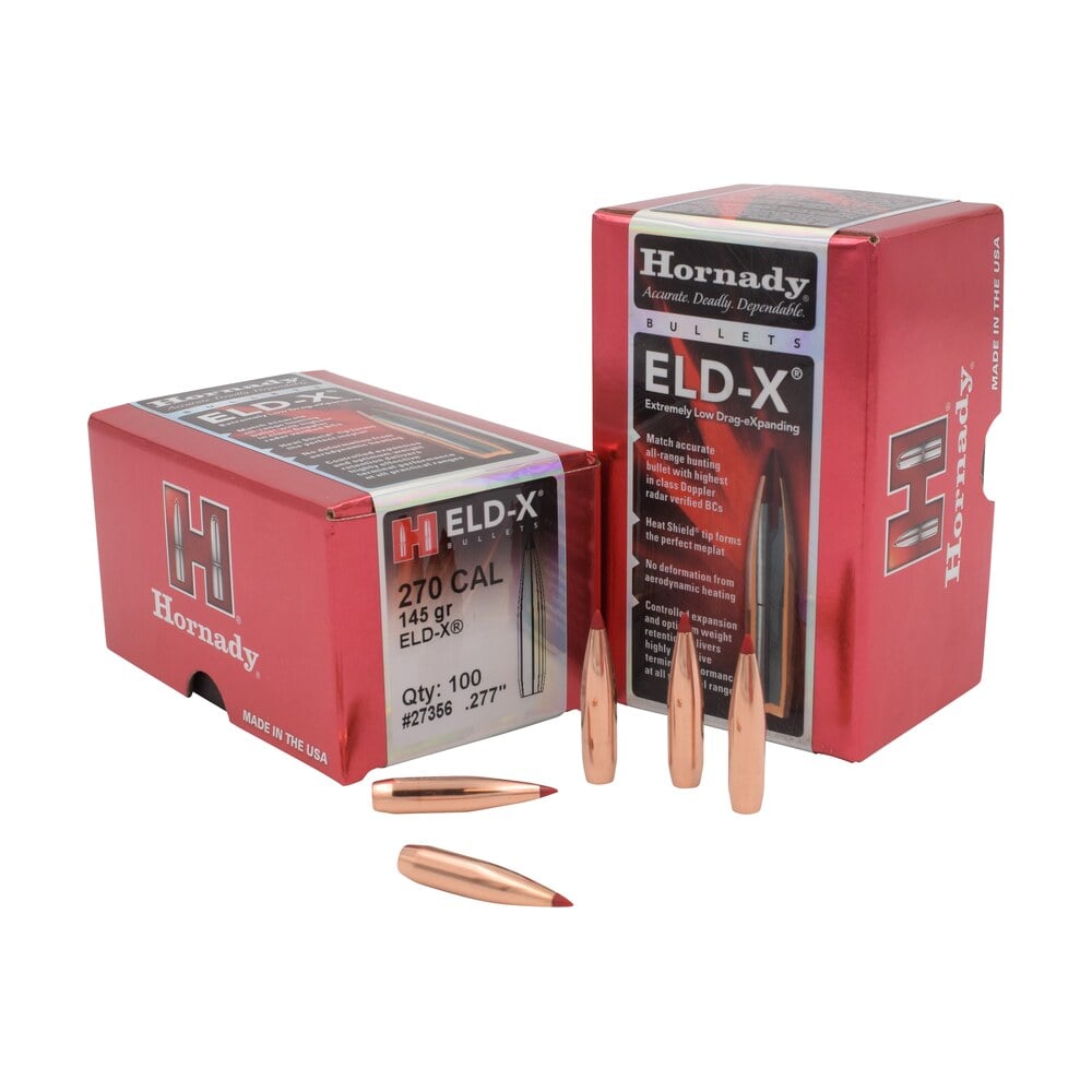 hornady 27356 eld x 270 cal .277 145 gr extremely low drag expanding 100 per box/ 15 case Hornady 27356 ELD-X 270 Cal .277 145 gr Extremely Low Drag eXpanding 100 Per Box/ 15 Case Sports South item 23090