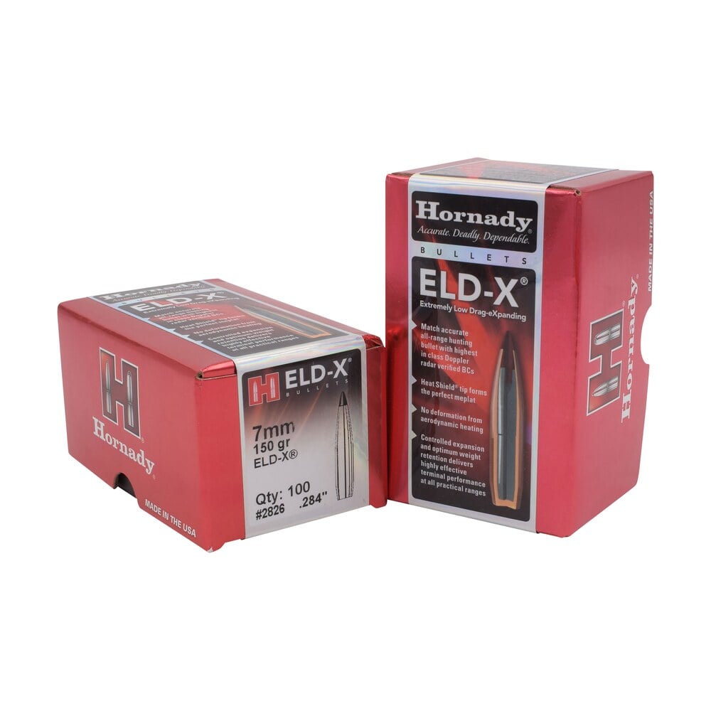 hornady 2826 eld x 7mm .284 150 gr extremely low drag expanding 100 per box/ 15 case Hornady 2826 ELD-X 7mm .284 150 gr Extremely Low Drag eXpanding 100 Per Box/ 15 Case Sports South item 23091