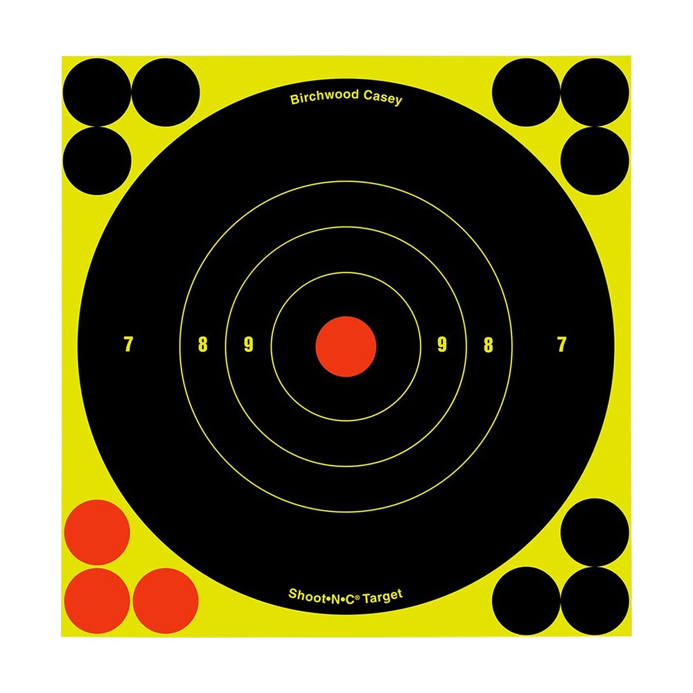 birchwood casey 34550 shoot n c reactive target self adhesive paper black/yellow/red 6″ bullseye 60 pack Birchwood Casey 34550 Shoot-N-C Reactive Target Self-Adhesive Paper Black/Yellow/Red 6" Sports South item 23373