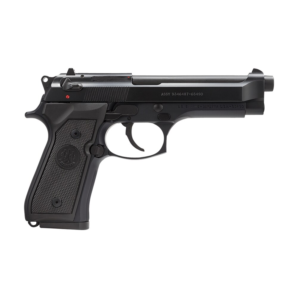 beretta usa j92m9a0 m9 full size frame 9mm luger 10+1, 4.90″ steel barrel, black bruniton serrated steel slide & aluminum frame w/beavertail, ambidextrous Beretta USA J92M9A0 M9 Full Size Frame 9mm Luger 10+1, 4.90" Steel Sports South item 23505
