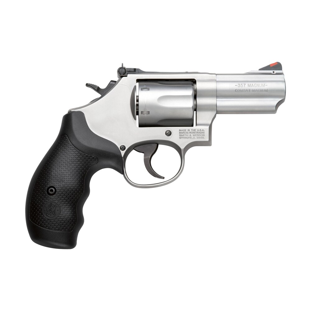 smith & wesson 10061 model 66 combat magnum 357 mag or 38 s&w spl +p stainless steel 2.75″ 2 piece barrel, 6 shot k frame, full length extractor rod, synthetic grip, internal lock Smith & Wesson 10061 Model 66 Combat Magnum 357 Mag or 38 S&W Spl +P Stainless Steel Sports South item 23980
