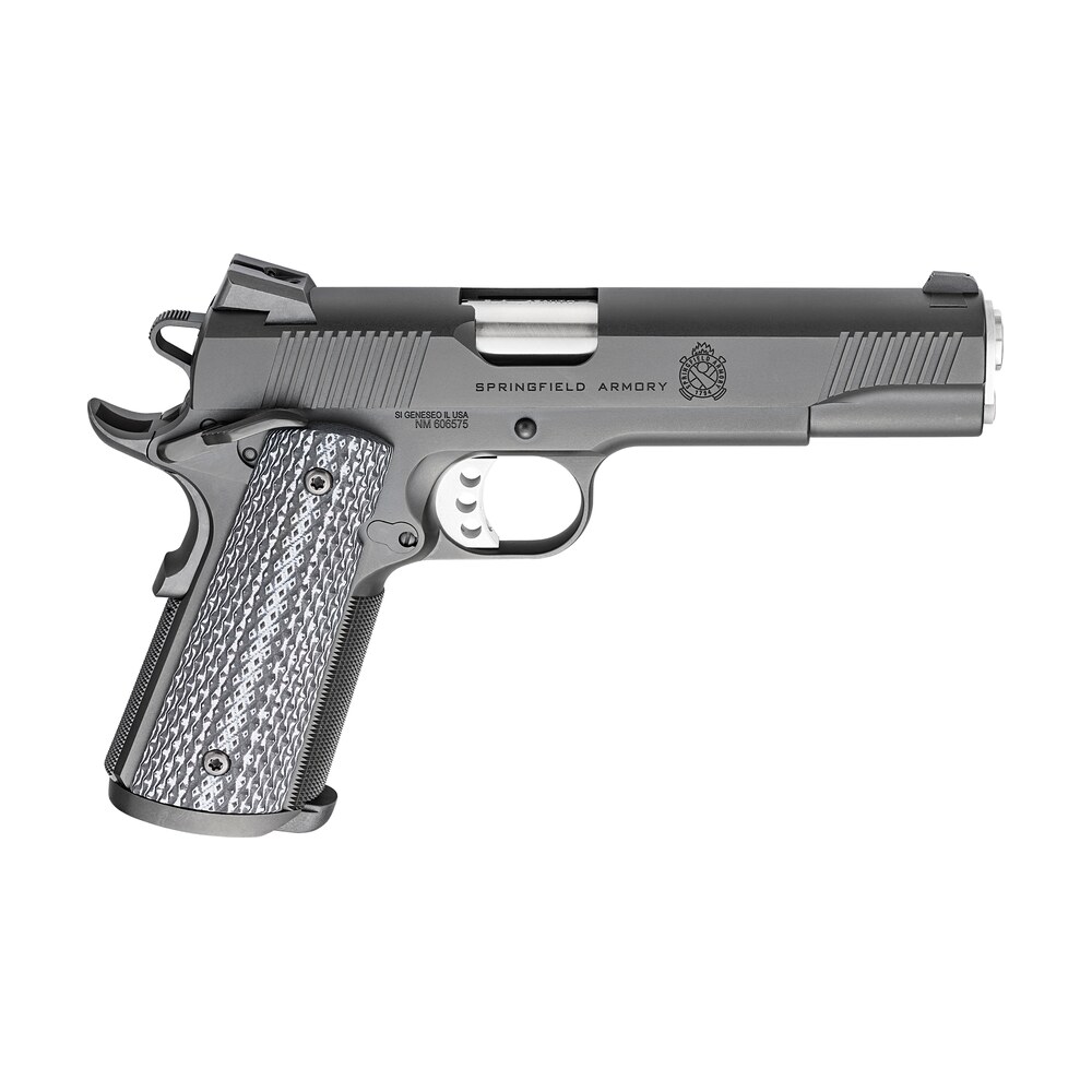 springfield armory pc9108lca18 1911 trp *ca compliant 45 acp 7+1, 5″ match grade stainless steel barrel, black cerakote serrated carbon steel slide &^ frame w/beavertail, black g10 grip Springfield Armory PC9108LCA18 1911 TRP *CA Compliant 45 ACP 7+1, 5" Match Grade Stainless Sports South item 24326
